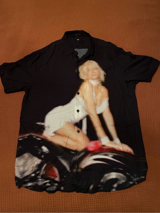 Ksubi Other - Ksubi Black Button-Down Shirt with Large Pinup Graphic